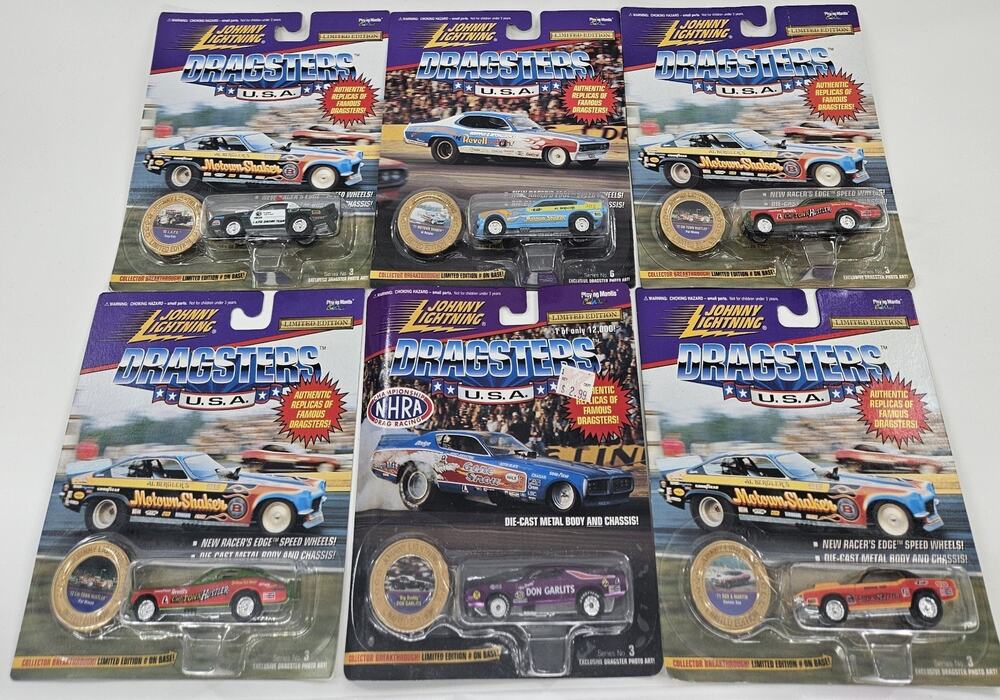 Johnny Lightning Dragsters USA Diecast Car Lot 1:64 Vintage NHRA Funny Car 6pk